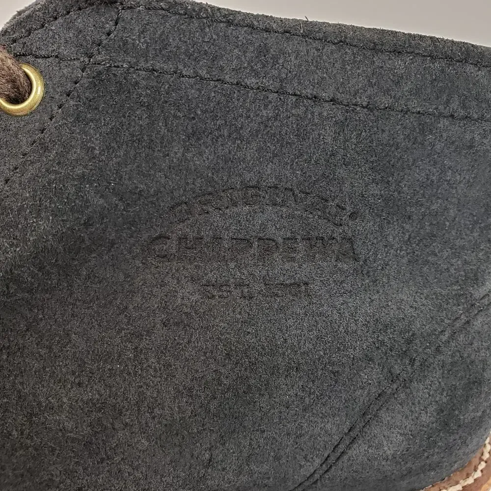 Original Chippewa Milford Mens Size 7.5 E Navy Blue Black Suede Chukka Boots